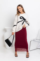 Leni Maxi Skirt - Wine - The Self Styler