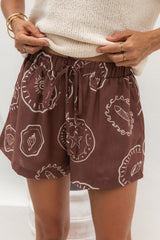 Naia Shorts - Hayman Print - Choc - The Self Styler