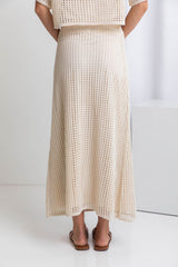Florence Crochet Midi Skirt - Natural - The Self Styler