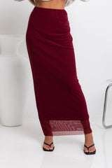 Leni Maxi Skirt - Wine - The Self Styler