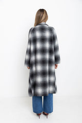 Carter Longline Coat - Black and White - The Self Styler