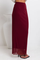 Leni Maxi Skirt - Wine - The Self Styler