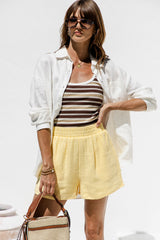 Brooklyn Cotton Shorts - Yellow - The Self Styler