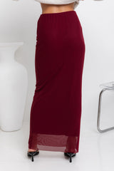 Leni Maxi Skirt - Wine - The Self Styler