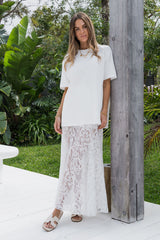 Zahra Lace Skirt - White - The Self Styler