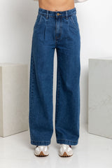 Darcy High-Rise Wide-Leg Denim Jeans - Dark Wash - The Self Styler - The Self Styler