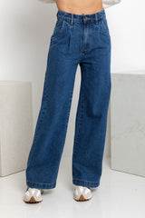 Darcy High-Rise Wide-Leg Denim Jeans - Dark Wash - The Self Styler - The Self Styler