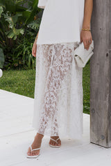 Zahra Lace Skirt - White - The Self Styler