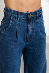 Darcy High-Rise Wide-Leg Denim Jeans - Dark Wash - The Self Styler - The Self Styler