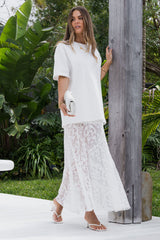 Zahra Lace Skirt - White - The Self Styler