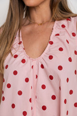 London Swing Dress - Pink and Red Polka Dot - The Self Styler