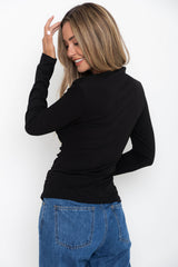 Carolyn Long Sleeve Top - Black - The Self Styler