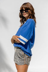 Blake Relaxed-Fit Stripe Tee - Blue and White - The Self Styler