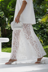 Zahra Lace Skirt - White - The Self Styler