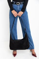 Wren Slouchy Suede Bag - Black - The Self Styler