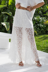 Zahra Lace Skirt - White - The Self Styler
