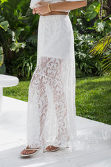 Zahra Lace Skirt - White - The Self Styler