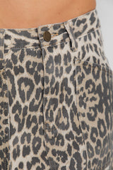 Heidi Denim Mini Skirt - Light Leopard - The Self Styler - The Self Styler