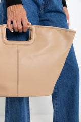 Asha Stitched Tote Bag - Nude - The Self Styler