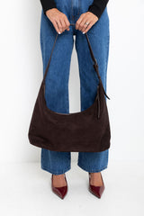 Wren Slouchy Suede Bag - Chocolate - The Self Styler