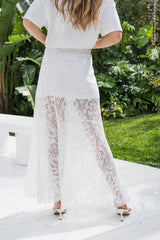 Zahra Lace Skirt - White - The Self Styler