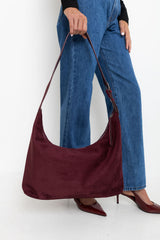 Wren Slouchy Suede Bag - Burgundy Wine - The Self Styler