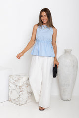 Sara Stripe Top - Blue - The Self Styler