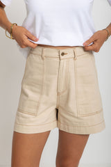 Byron Denim Shorts - Chai - The Self Styler