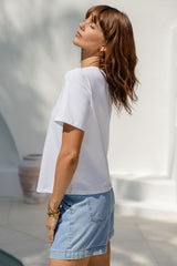 Baylee Basic Tee - White - The Self Styler