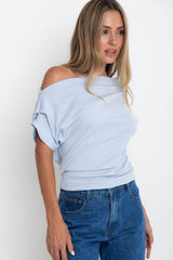 Jaimie Off-The Shoulder Top - Light Blue - The Self Styler