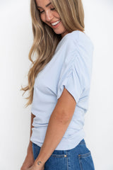 Jaimie Off-The Shoulder Top - Light Blue - The Self Styler