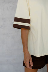 Blake Relaxed-Fit Stripe Tee - Yellow and Chocolate - The Self Styler