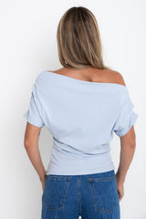Jaimie Off-The Shoulder Top - Light Blue - The Self Styler