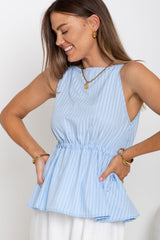 Sara Stripe Top - Blue - The Self Styler