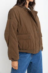 Finn Bomber Jacket - Deep Olive Choc - The Self Styler