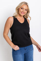 Ciara V-Neck Top - Black - The Self Styler