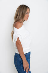 Jaimie Off-The Shoulder Top - White - The Self Styler