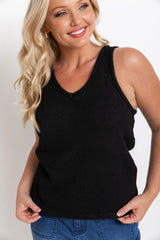 Ciara V-Neck Top - Black - The Self Styler