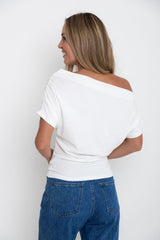 Jaimie Off-The Shoulder Top - White - The Self Styler