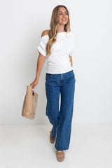Jaimie Off-The Shoulder Top - White - The Self Styler