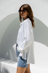 Kent Long Sleeve Shirt - Ivory White - The Self Styler