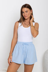 Lennon Stripe Shorts - Blue - The Self Styler