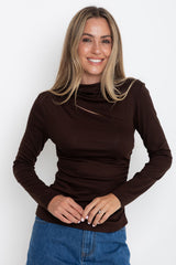 Carolyn Long Sleeve Top - Chocolate - The Self Styler