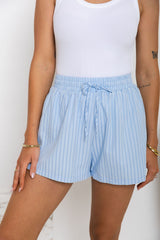Lennon Stripe Shorts - Blue - The Self Styler