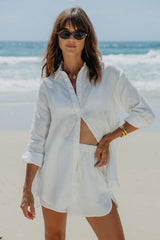 Charlie Linen Shorts - White - The Self Styler