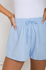 Lennon Stripe Shorts - Blue - The Self Styler