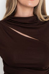 Carolyn Long Sleeve Top - Chocolate - The Self Styler