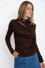Carolyn Long Sleeve Top - Chocolate - The Self Styler