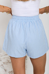 Lennon Stripe Shorts - Blue - The Self Styler