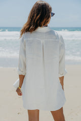 Ada Relaxed-Fit Linen Shirt - White - The Self Styler
